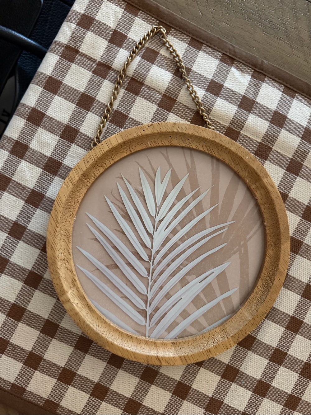 Hobby Lobby Round Wood Framed Botanical Palm Wall Decor